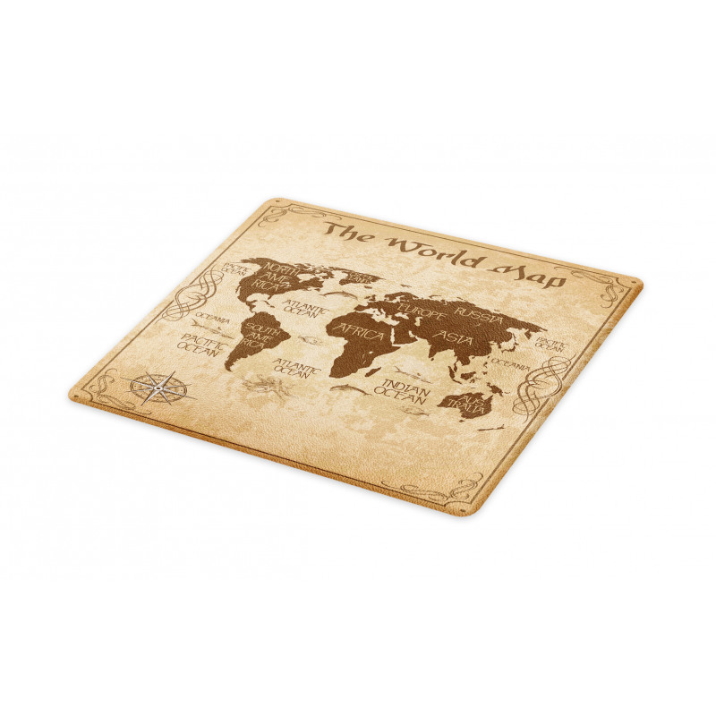 Vintage Topographic Image Cutting Board