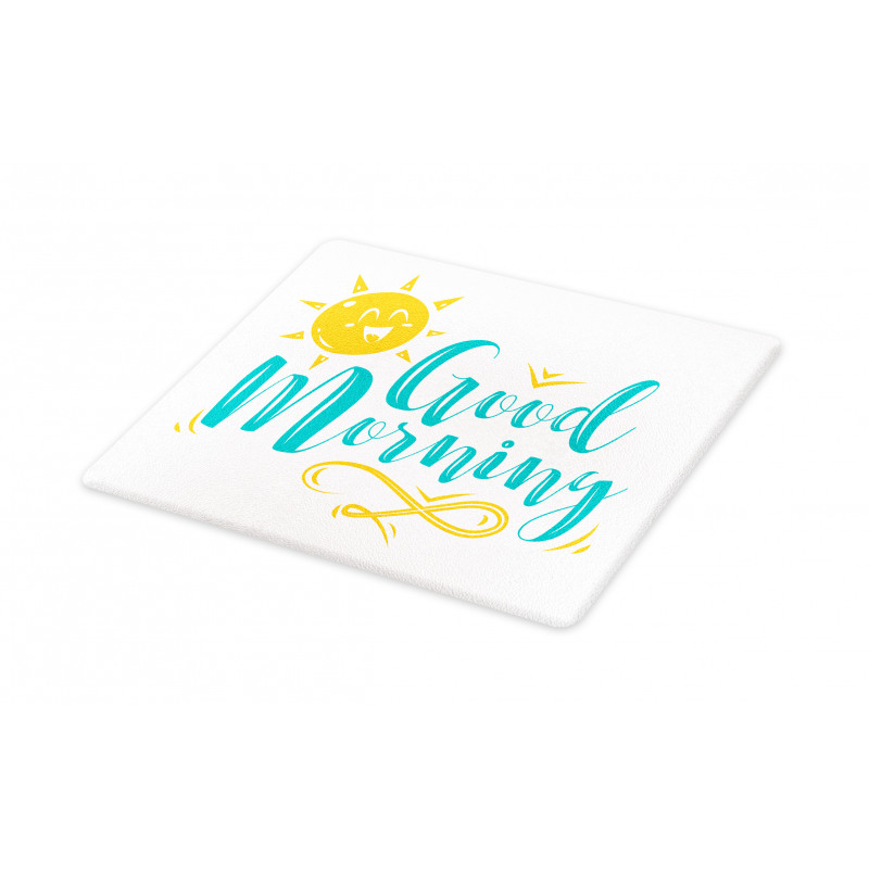 Smiling Sun and Wavy Letters Cutting Board