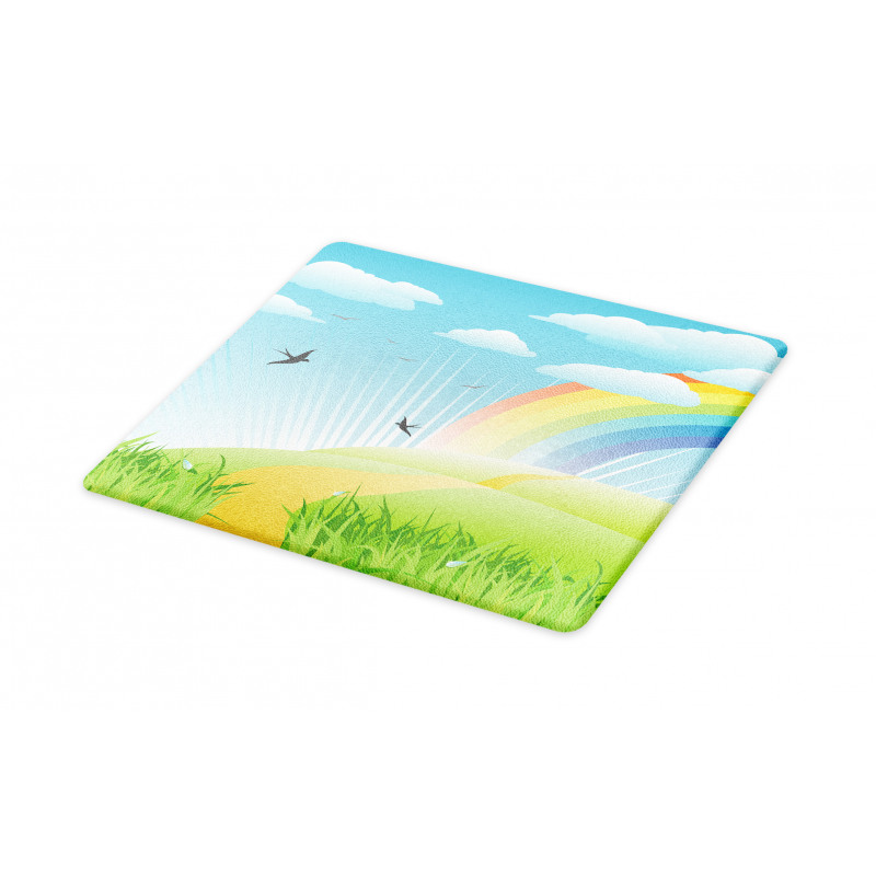 Birds and Rainbow Stripes Cutting Board