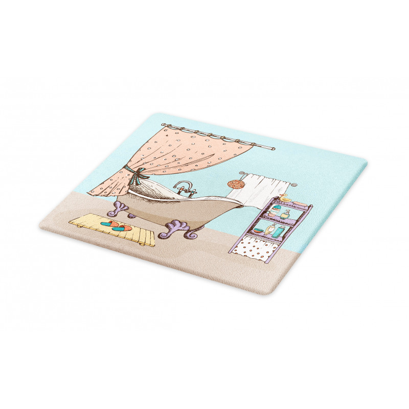 Bathroom Tub Illustration Cutting Board