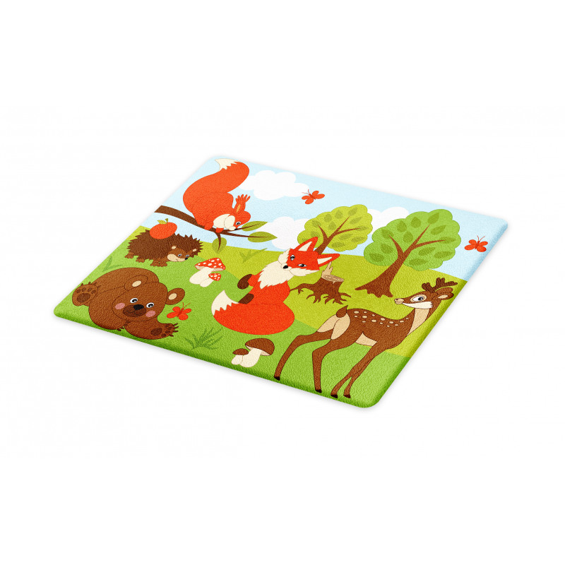 Happy Animals in Forest Cutting Board