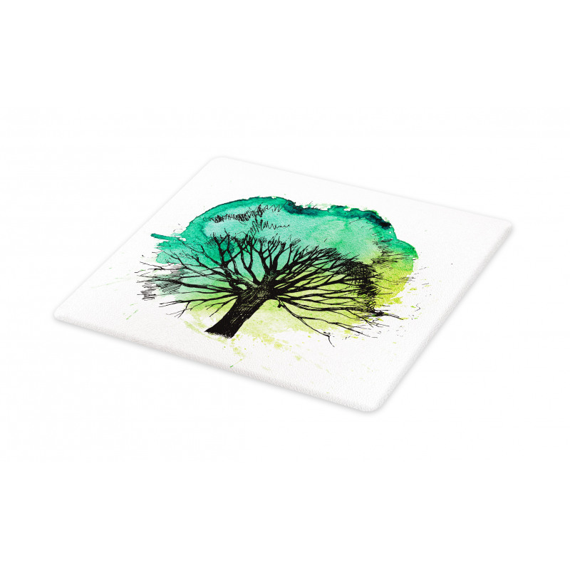 Blended Watercolor Leaf Cutting Board