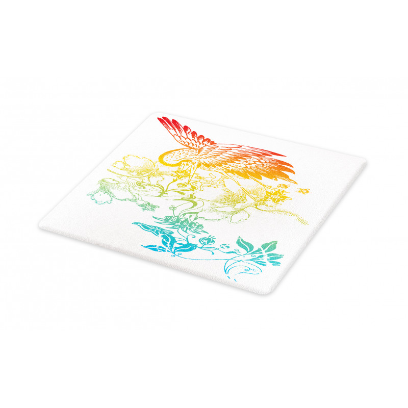 Oriental Bird with Flowers Cutting Board