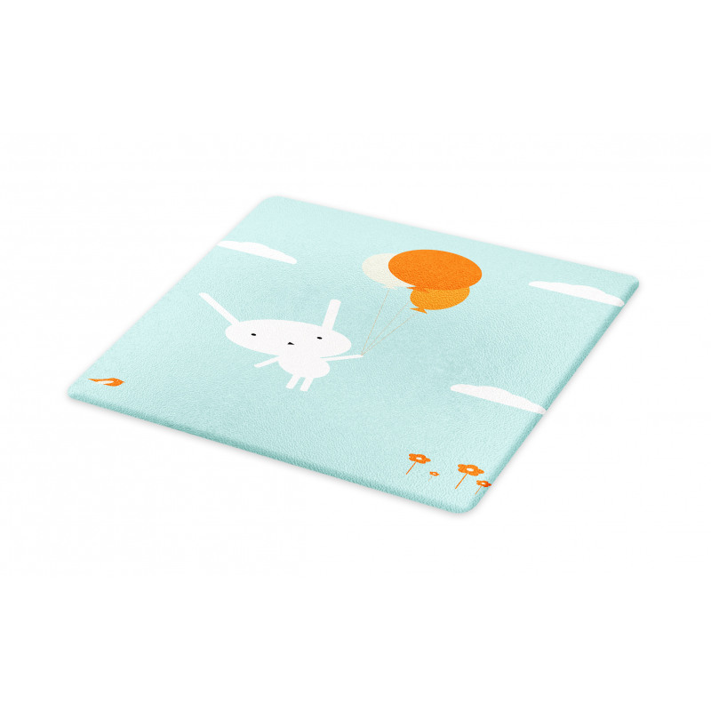 Flying Rabbit Balloons Sky Cutting Board