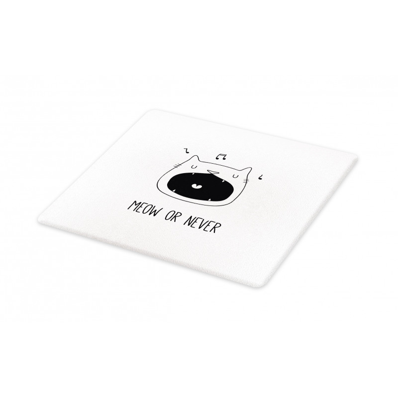 Meow or Never Word Fangs Cutting Board