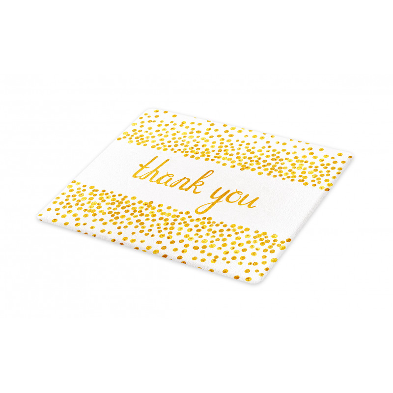 Yellow Tone Dots Cursive Cutting Board