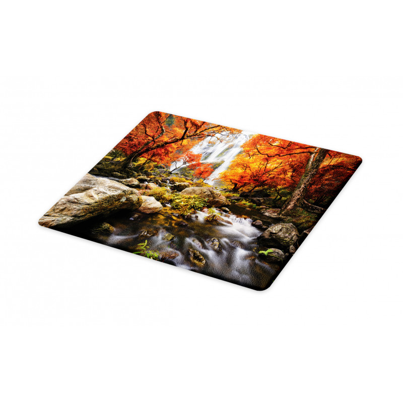 Autumn River Stream on Rocks Cutting Board