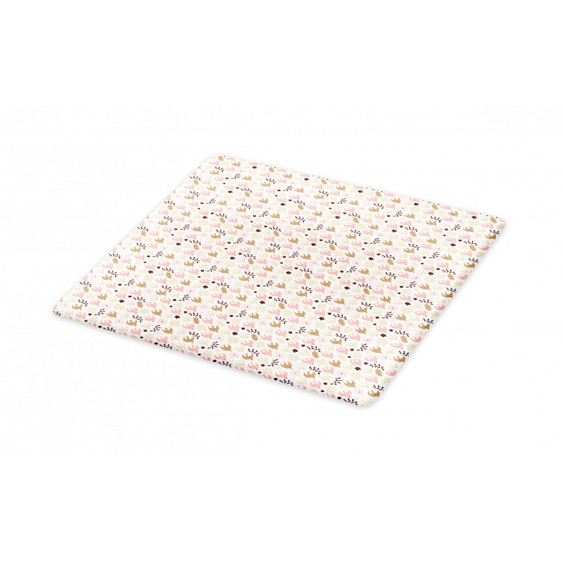 Pastel Birds Flowers Leaves Cutting Board