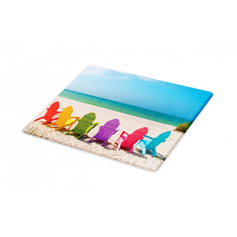 Colorful Wooden Deckchairs Cutting Board