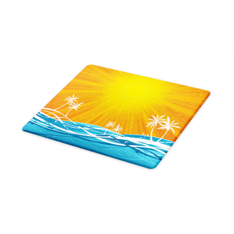 Wavy Ocean Palm Trees Lines Cutting Board