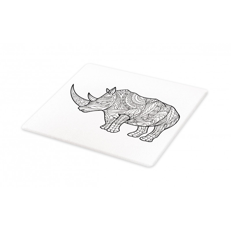 Animal Sketch with Flowers Cutting Board