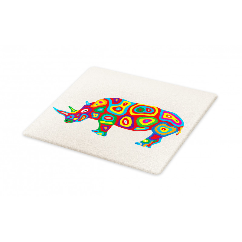 Rainbow Colored Motifs Animal Cutting Board