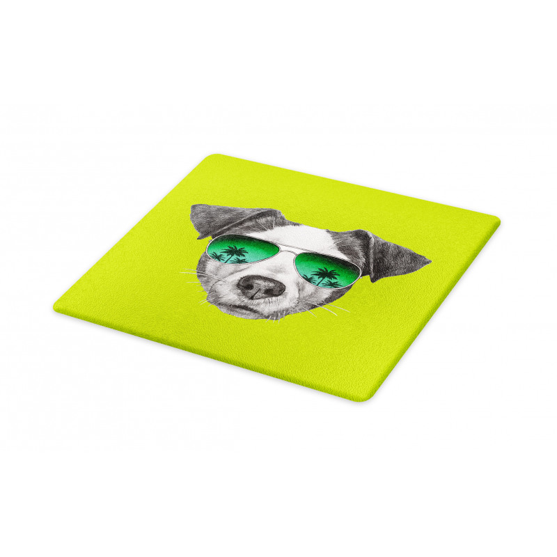 Dog with Glasses Tree Cutting Board