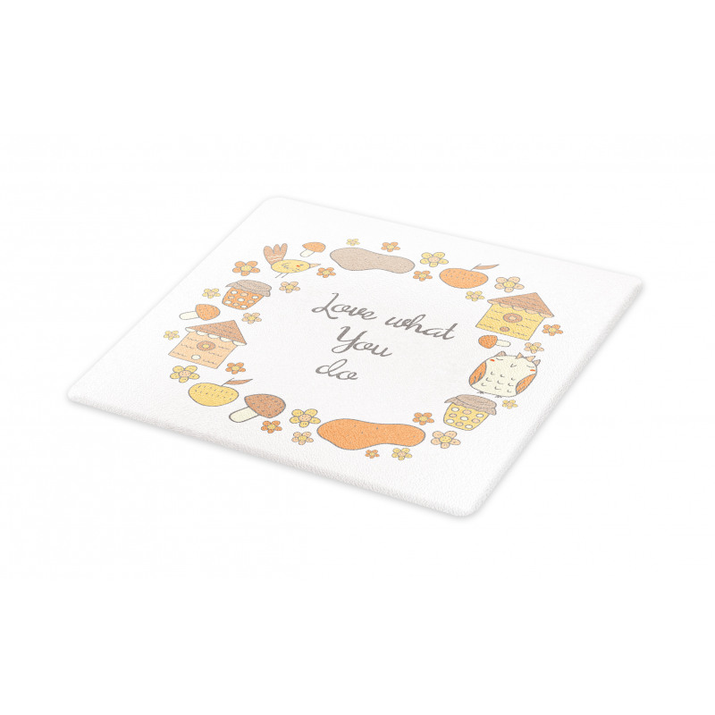 Warm Autumn Tones Cartoon Cutting Board