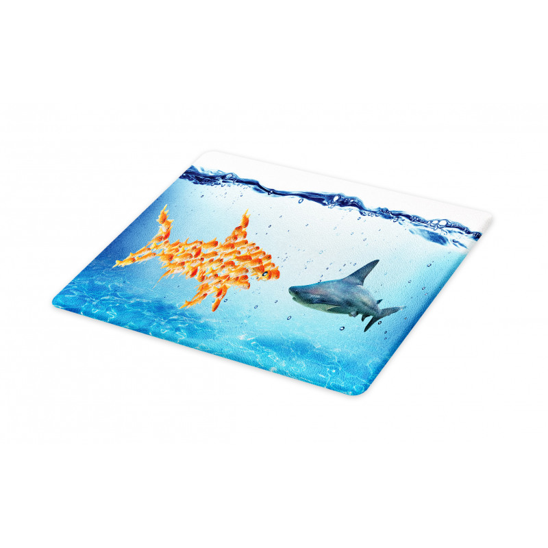 Fish Team up Against Shark Cutting Board