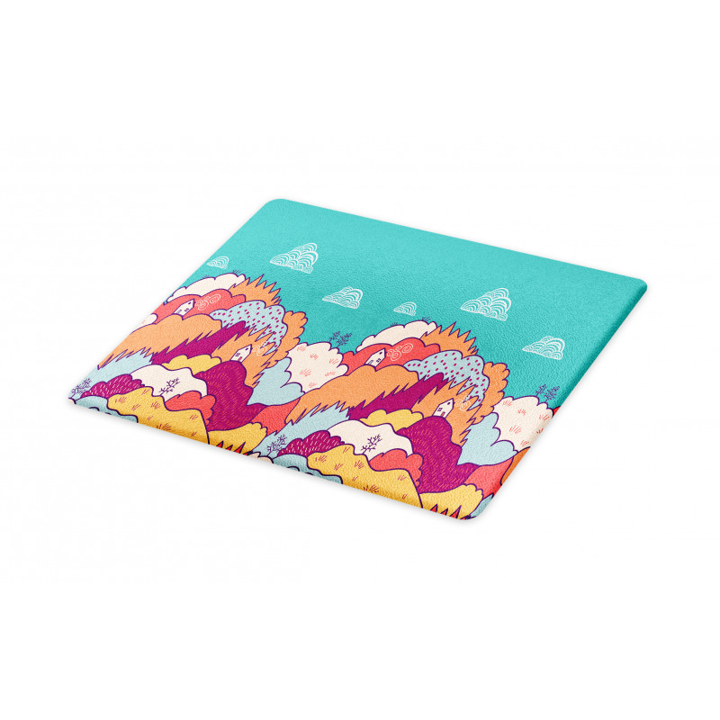 Fall Landscape Swirling Clouds Cutting Board