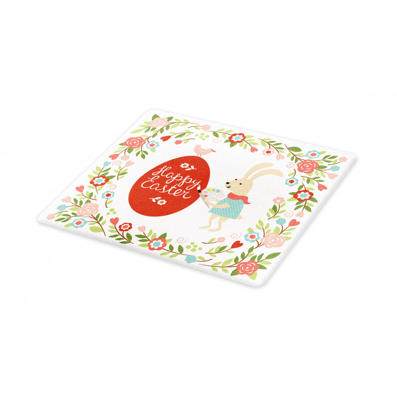 Egg Bunny Bloom Floral Frame Cutting Board