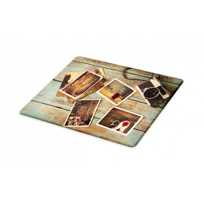 Retro Cozy Christmas Photos Cutting Board