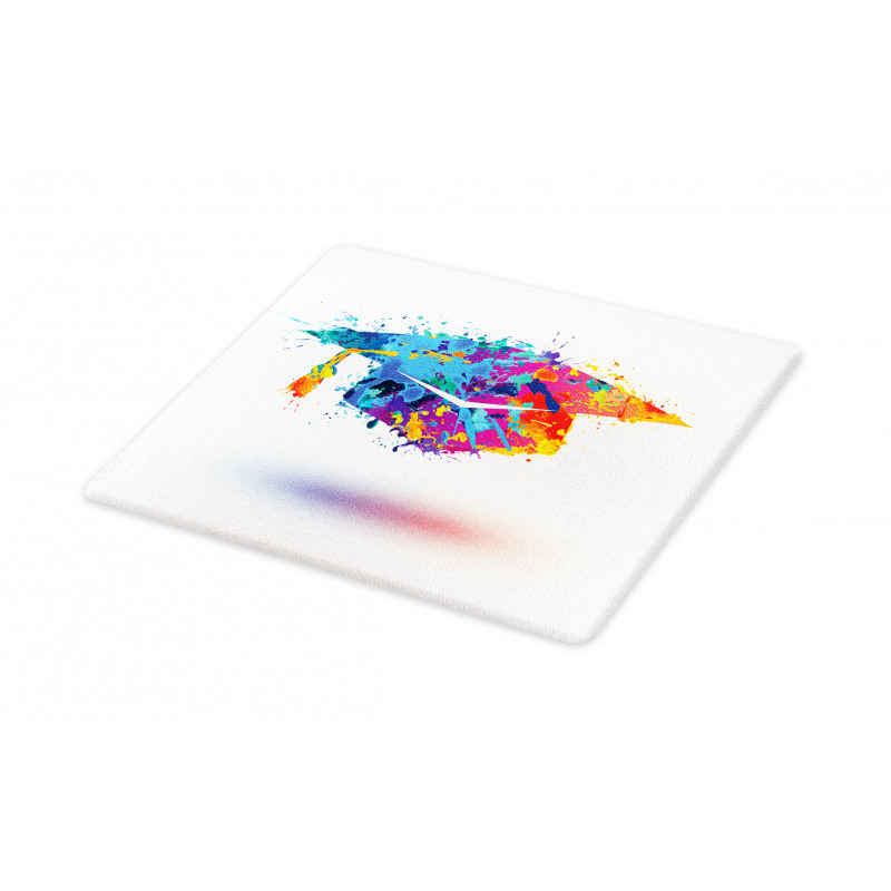 Colorful Cap Paint Blots Cutting Board