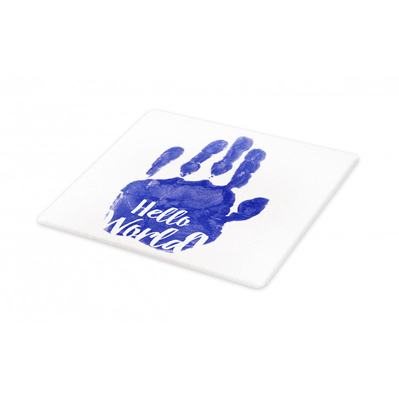 Hello World Color Hand Print Cutting Board