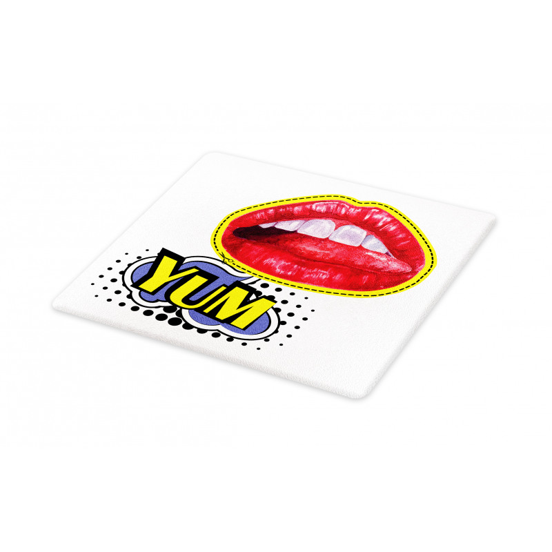 Woman Lips Wording Pop Artwork Cutting Board