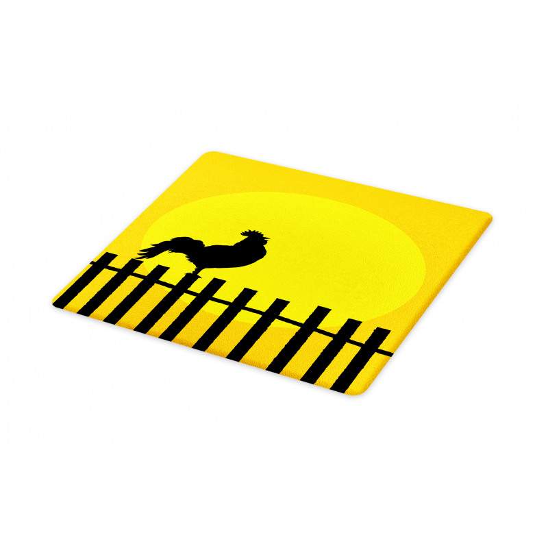 Rooster Silhouette Sunrise Cutting Board