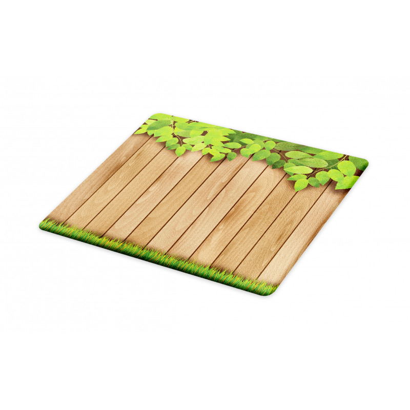 Leafy Tree Branch Grass Fence Cutting Board