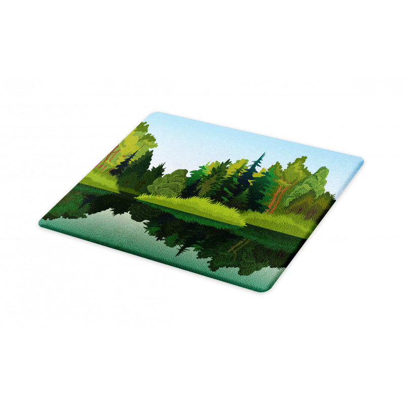 Calm Trees on Pure Lake Cutting Board