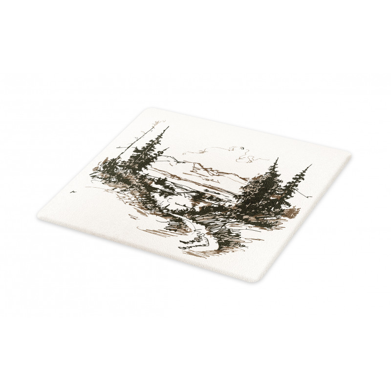 Forest Landscape Sketch Cutting Board