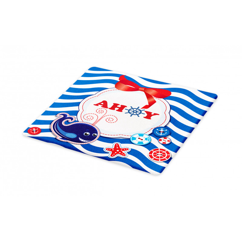 Marine Ahoy Cartoon Whale Cutting Board