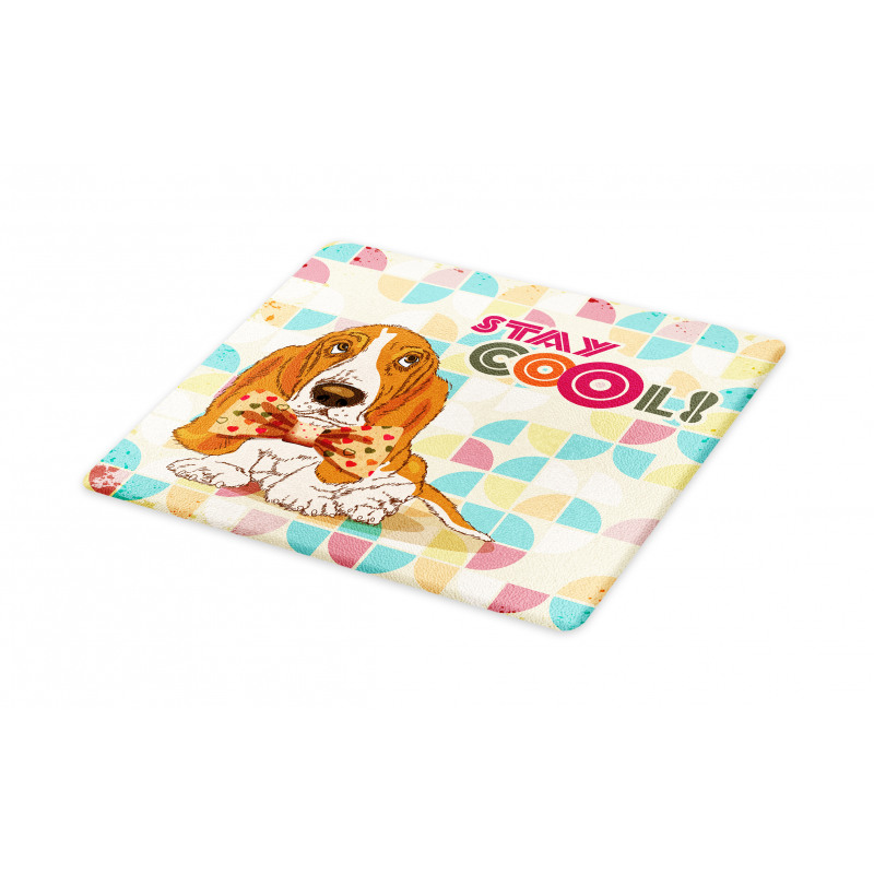 Basset Hound Dog with Bow Cutting Board