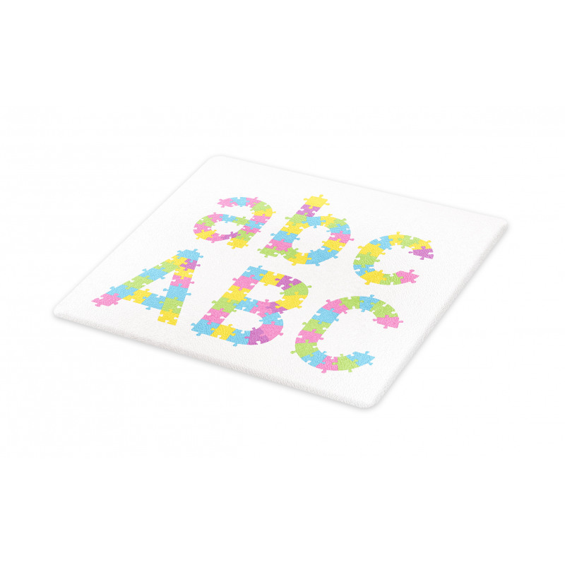 Colorful Jigsaw Letters Cutting Board