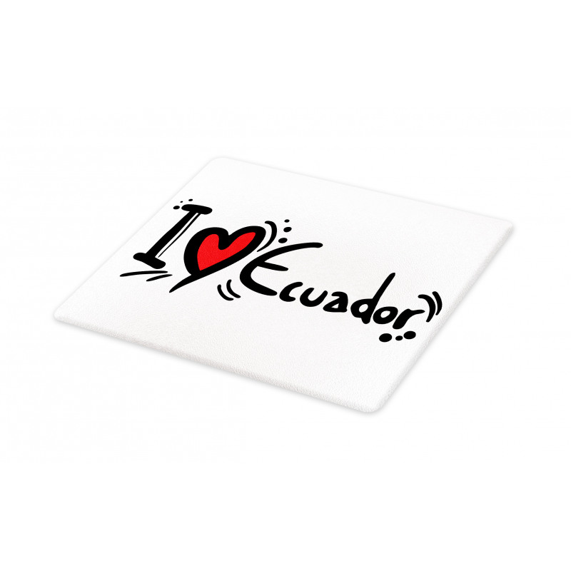 I Heart Ecuador Typography Cutting Board