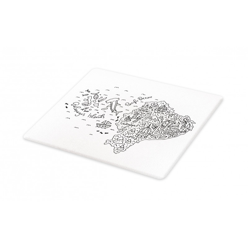 Infographic Doodle Line Map Cutting Board