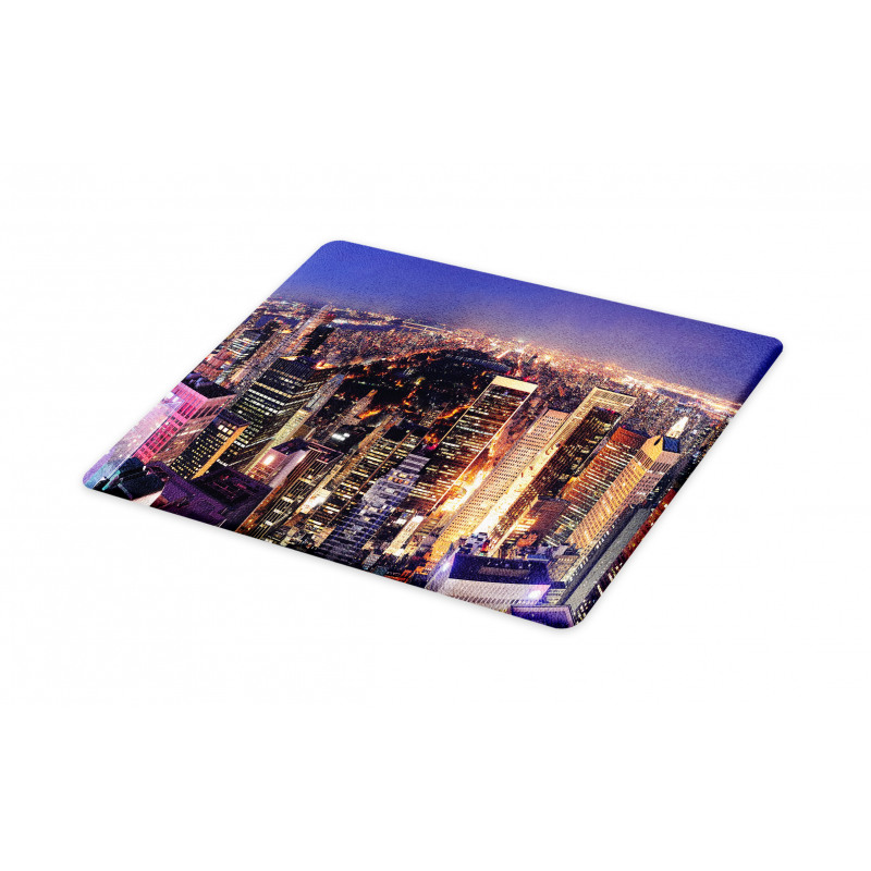 New York Panoramic Aerial Night Cutting Board