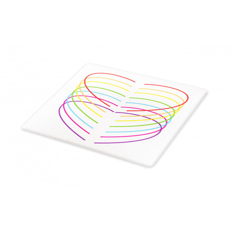 Vivid Outline Heart Drawings Cutting Board