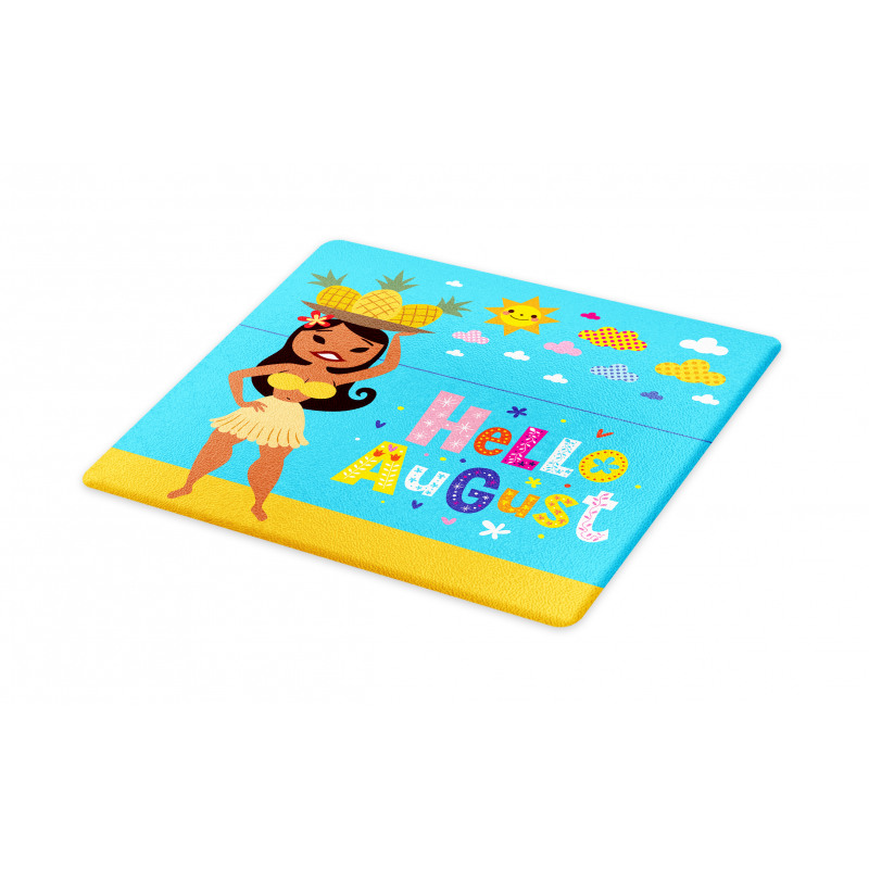 Hello August Text Sun Cutting Board