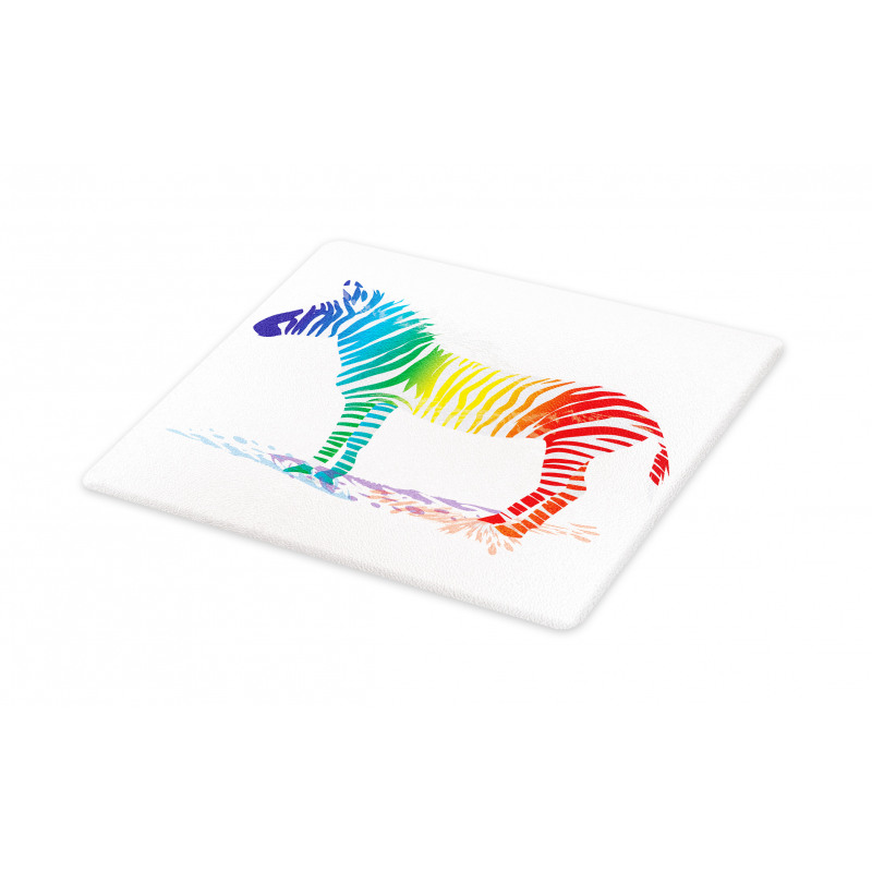 Zebra Rainbow Colors Cutting Board