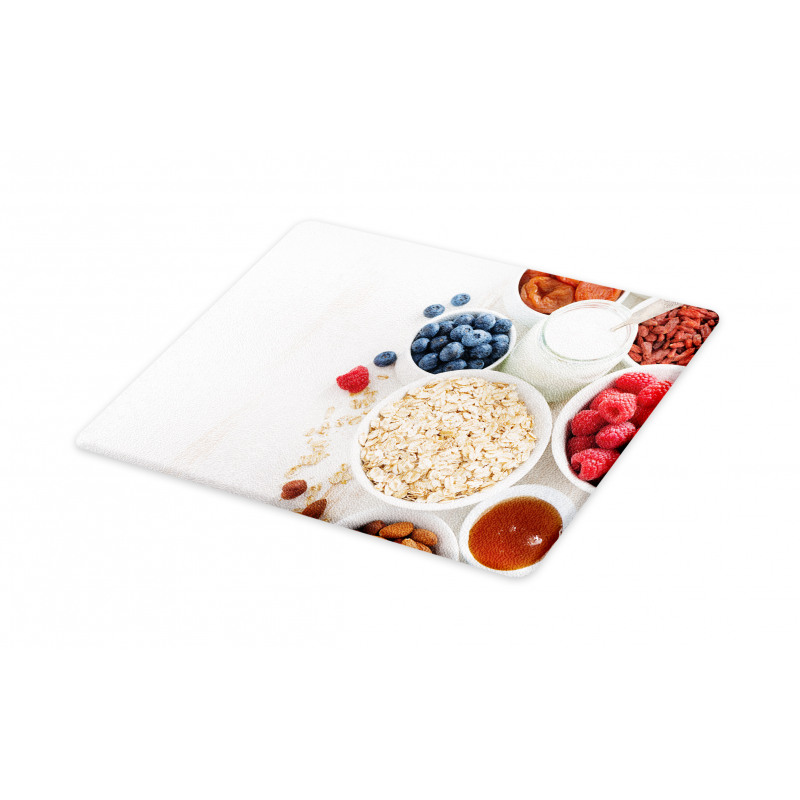 Porridge Milk and Fruits Cutting Board