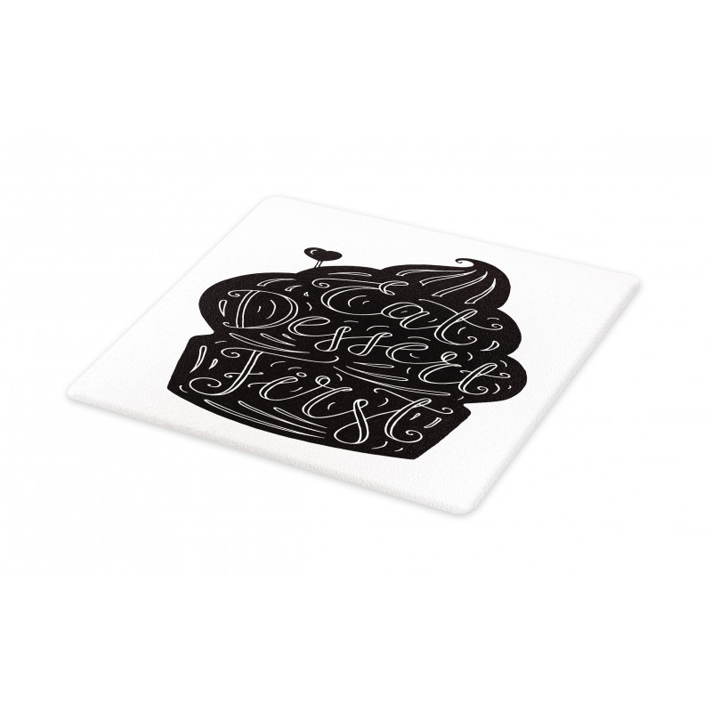 Monochrome Cupcake Doodle Cutting Board