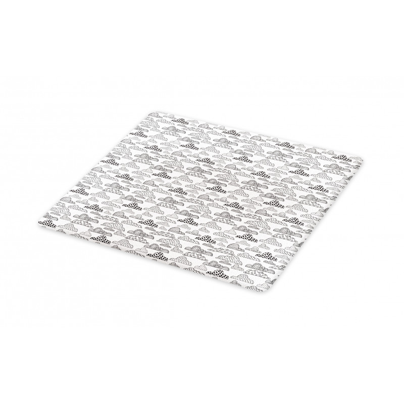 Monochrome Abstract Clouds Cutting Board