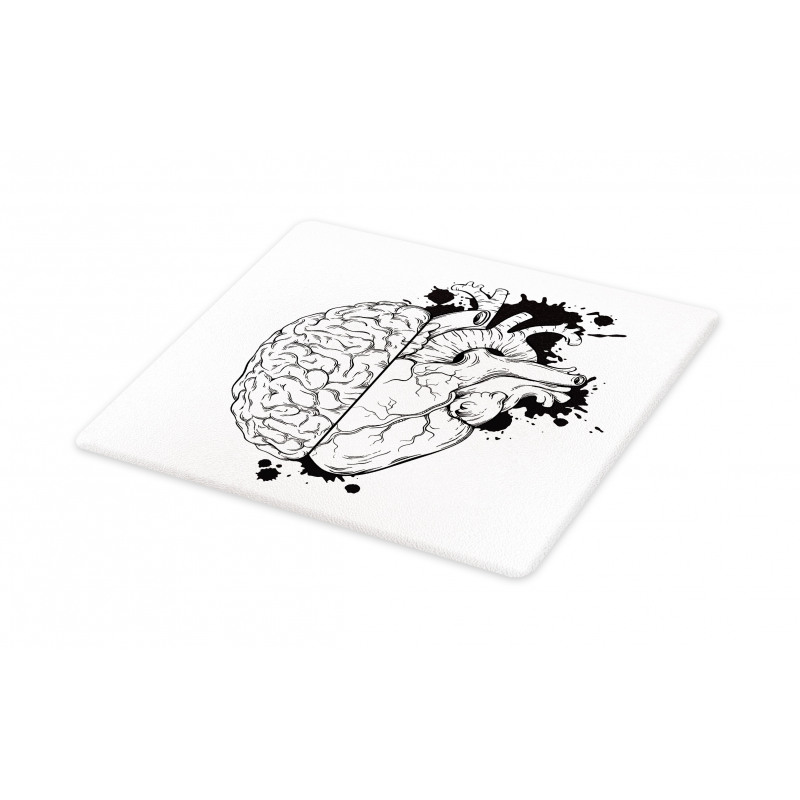 Human Heart and Brain Art Cutting Board