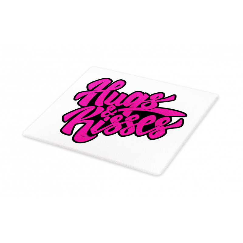 Hugs and Kisses Calligraphy Cutting Board