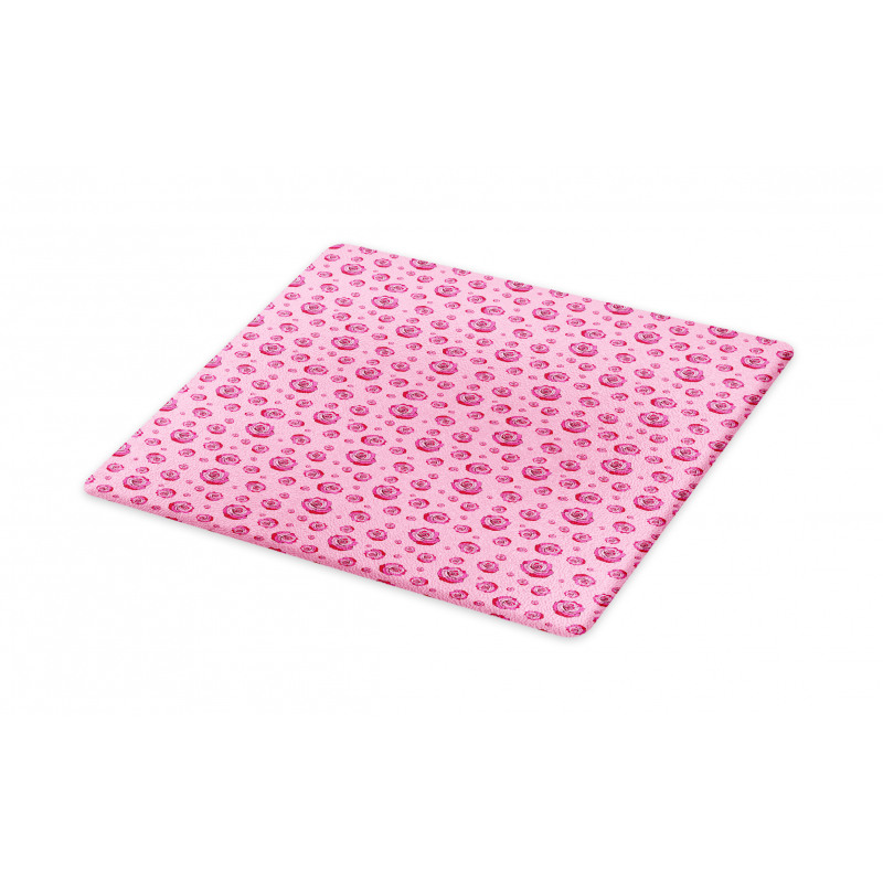 Pink Tones Monochrome Flowers Cutting Board