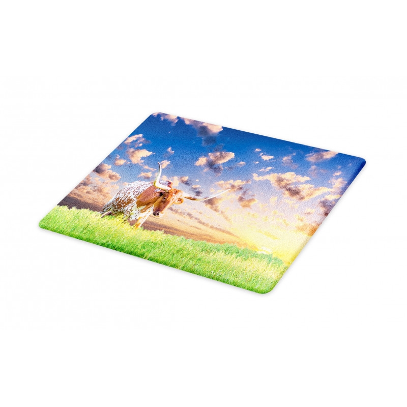 Female Cow in Pasture Sky Cutting Board