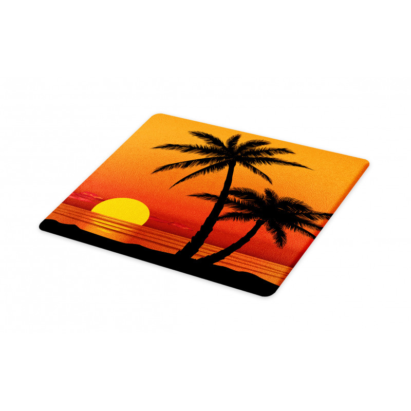 Orange Ombre Sunset and Trees Cutting Board