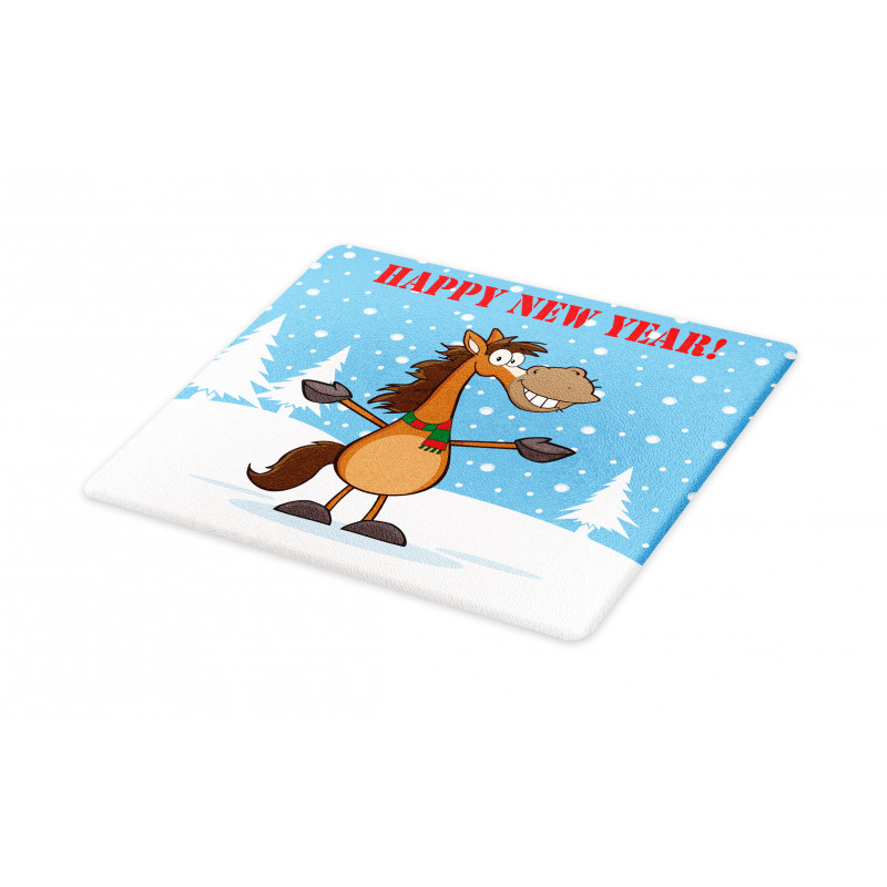 Horse in Snow Winter Cutting Board