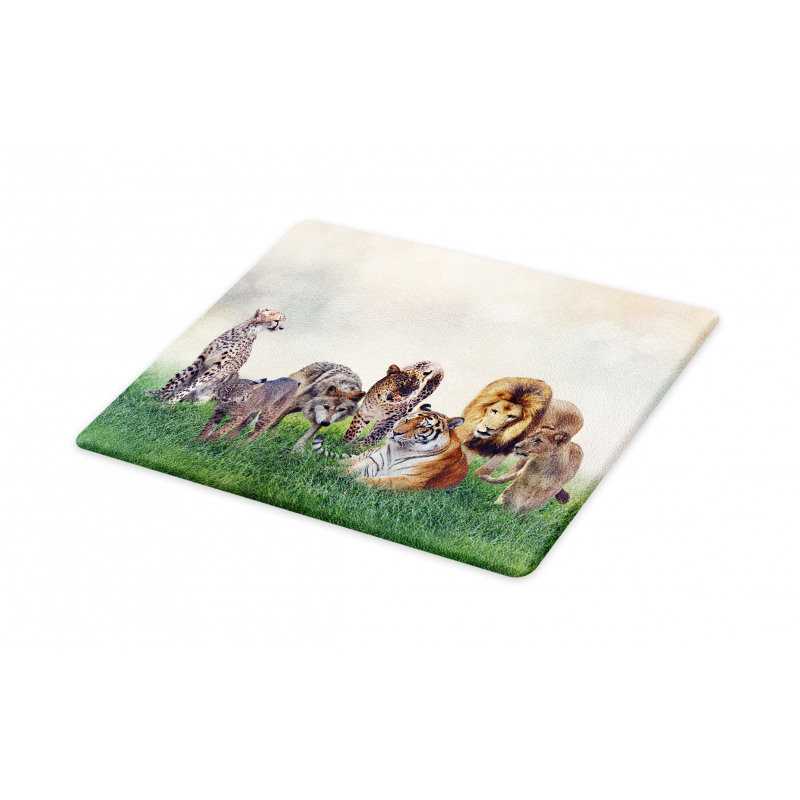 Digital Animals on Grass Cutting Board