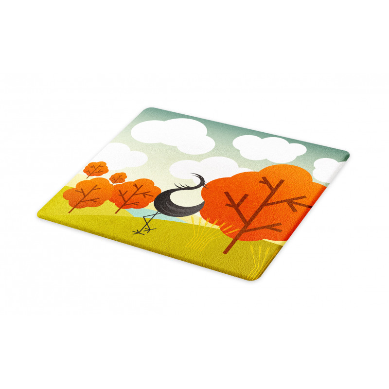 Abstract Bird Trees and Cloud Cutting Board