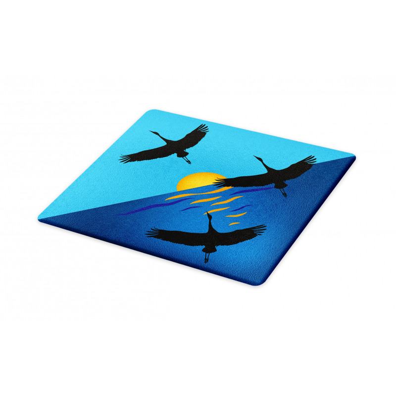 Flying Bird at Horizon Sunset Cutting Board